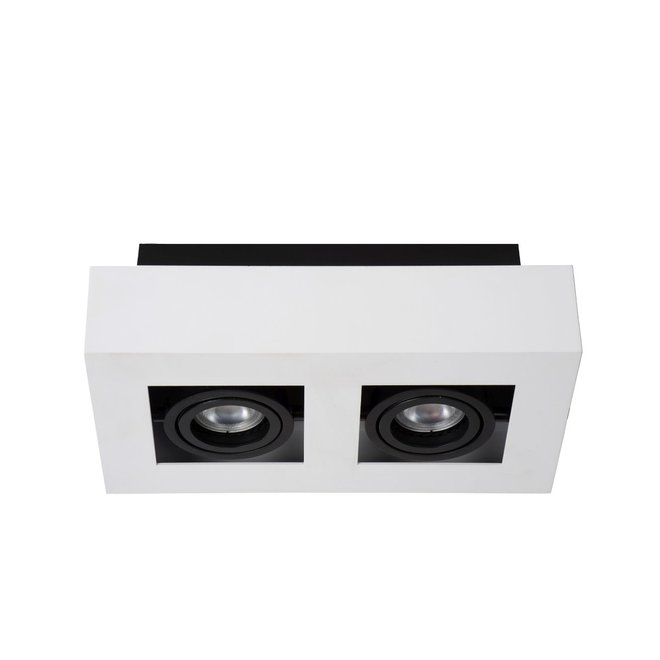 Lucide Xirax - Plafondspot LED Dim to warm GU10 2x5W 2200K/3000K Wit