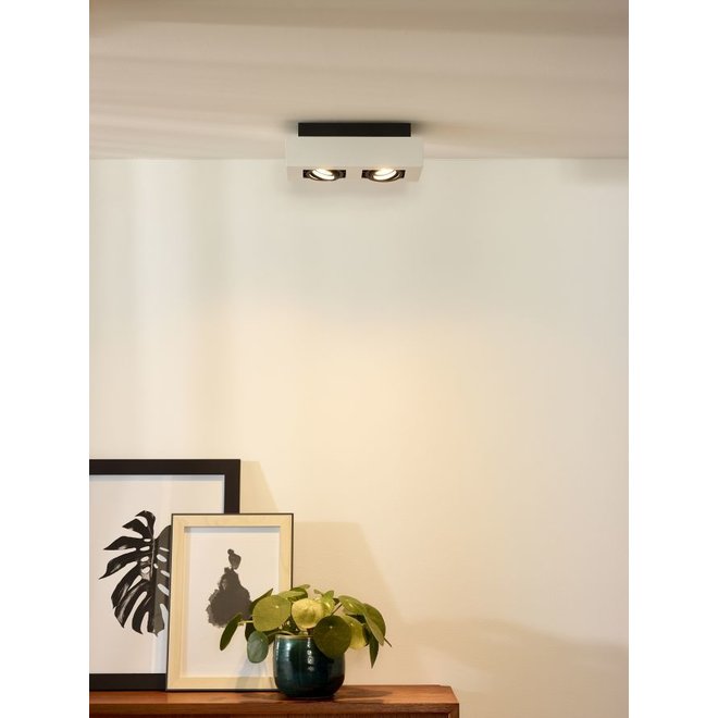 Lucide Xirax - Plafondspot LED Dim to warm GU10 2x5W 2200K/3000K Wit