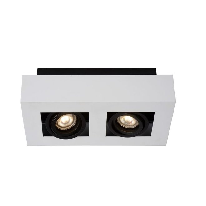 Lucide Xirax - Plafondspot LED Dim to warm GU10 2x5W 2200K/3000K Wit