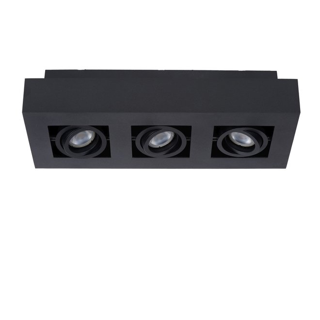 Lucide Xirax - Plafondspot LED Dim to warm GU10 3x5W 2200K/3000K Zwart