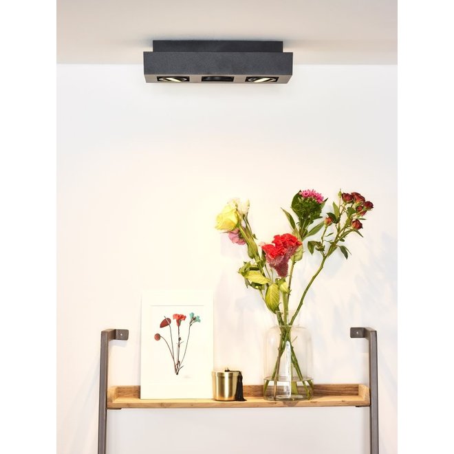 Lucide Xirax - Plafondspot LED Dim to warm GU10 3x5W 2200K/3000K Zwart