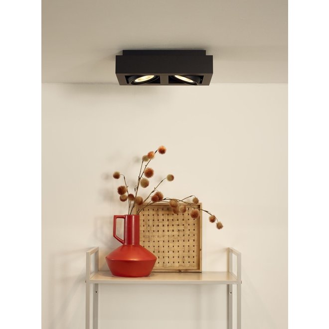Lucide Zefix - Plafondspot LED Dim to warm GU10 2x12W 2200K/3000K Zwart