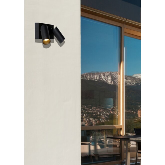 Lucide Taylor - Wandspot Buiten 2xGU10 IP44 Zwart