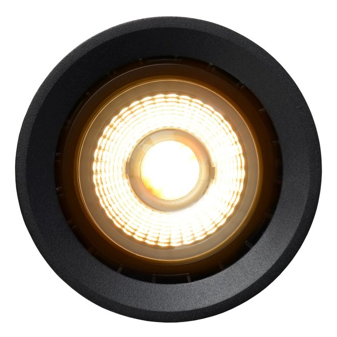 Lucide Fedler - Plafondspot Ø 12 cm LED Dim to warm GU10 1x12W 2200K/3000K Zwart