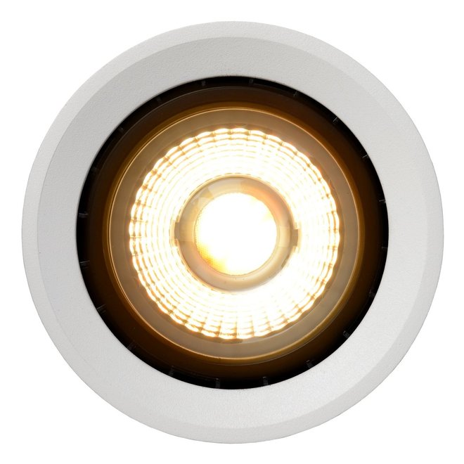 Lucide Fedler - Plafondspot Ø 12 cm LED Dim to warm GU10 1x12W 2200K/3000K Wit