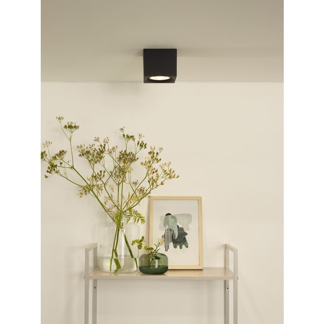 Lucide Fedler - Plafondspot LED Dim to warm GU10 1x12W 2200K/3000K Zwart