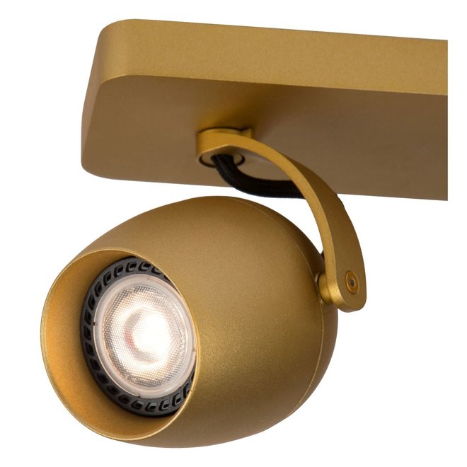 Lucide Preston - Plafondspot LED Dim to warm GU10 2x5W 2200K/3000K Mat Goud / Messing