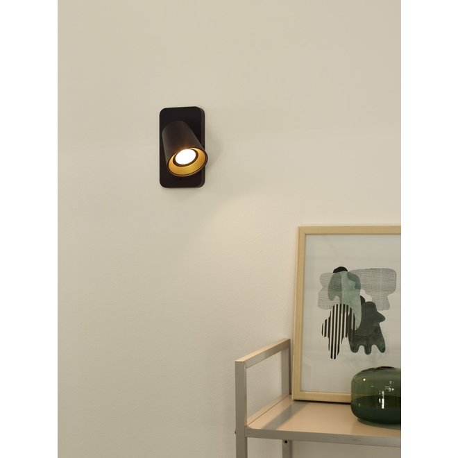 Lucide Turnon - Wandspot LED Dim to warm GU10 1x5W 2200K/3000K Zwart