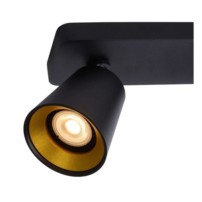 Lucide Turnon - Plafondspot LED Dim to warm GU10 2x5W 2200K/3000K Zwart