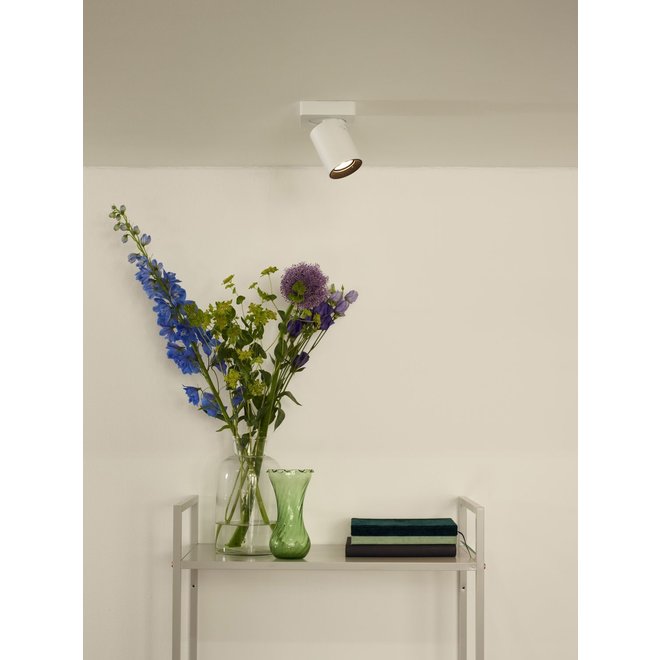 Lucide Nigel - Plafondspot LED Dim to warm GU10 1x5W 2200K/3000K Wit