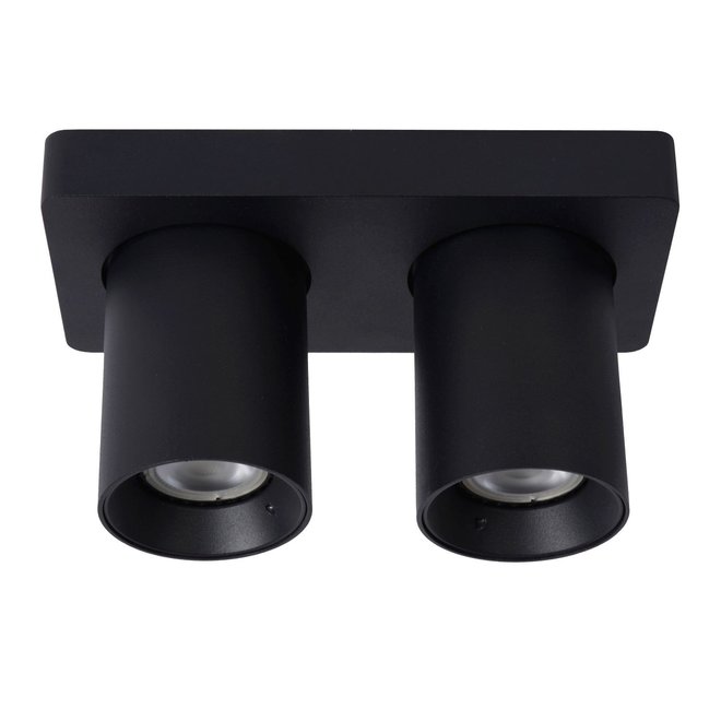 Lucide Nigel - Plafondspot LED Dim to warm GU10 2x5W 2200K/3000K Zwart