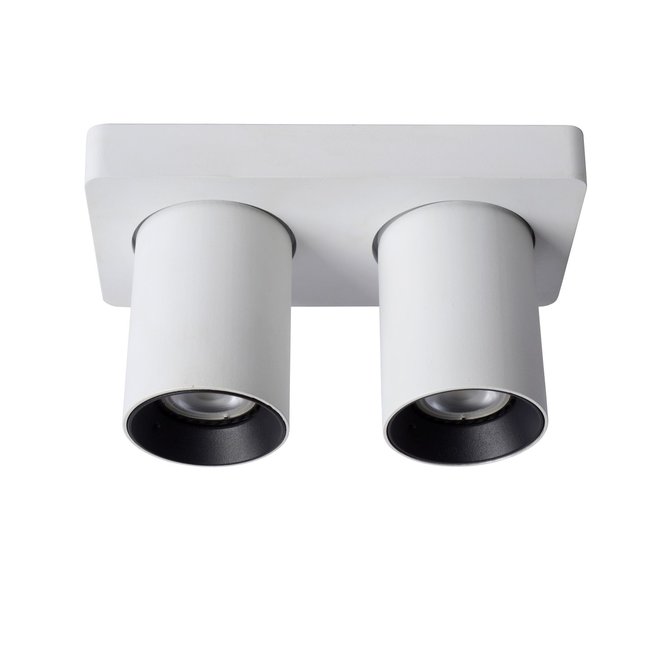 Lucide Nigel - Plafondspot LED Dim to warm GU10 2x5W 2200K/3000K Wit