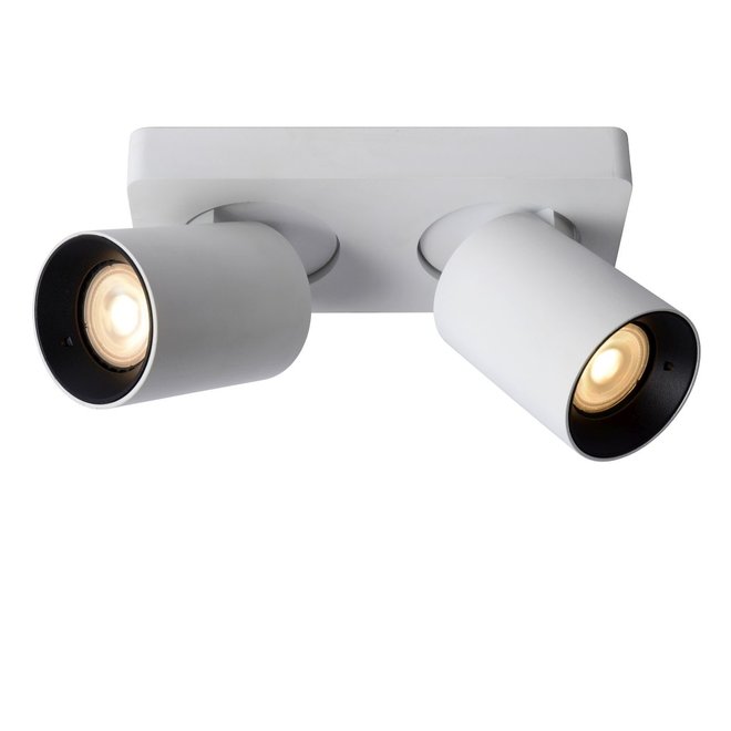 Lucide Nigel - Plafondspot LED Dim to warm GU10 2x5W 2200K/3000K Wit