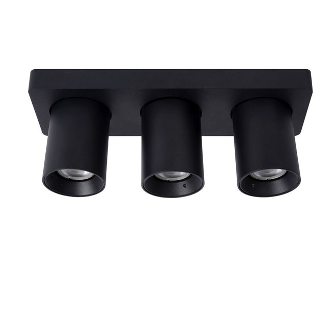 Lucide Nigel - Plafondspot LED Dim to warm GU10 3x5W 2200K/3000K Zwart
