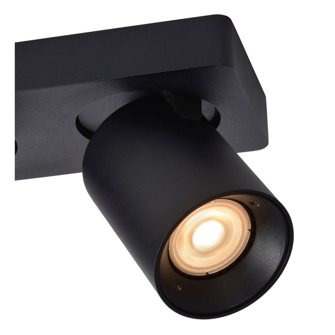 Lucide Nigel - Plafondspot LED Dim to warm GU10 3x5W 2200K/3000K Zwart