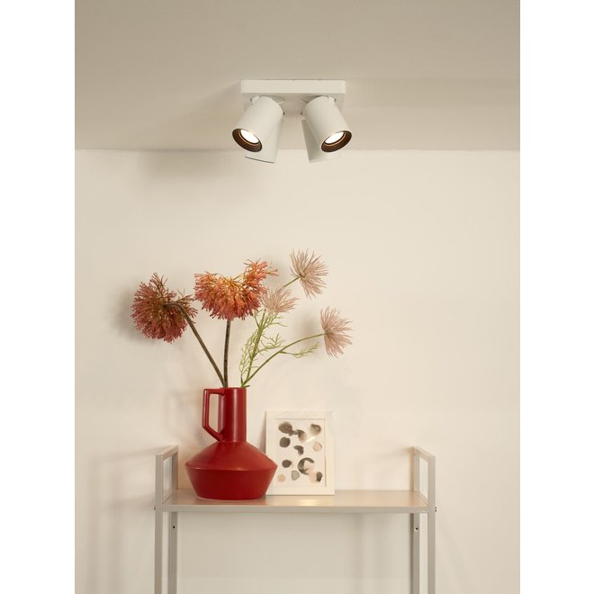 Lucide Nigel - Plafondspot LED Dim to warm GU10 4x5W 2200K/3000K Wit