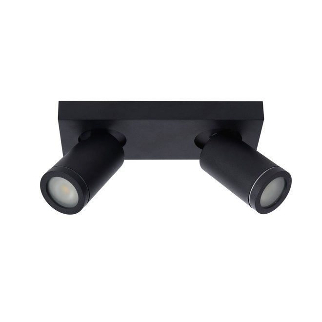 Lucide Taylor - Plafondspot Badkamer LED Dim to warm GU10 2x5W 2200K/3000K IP44 Zwart