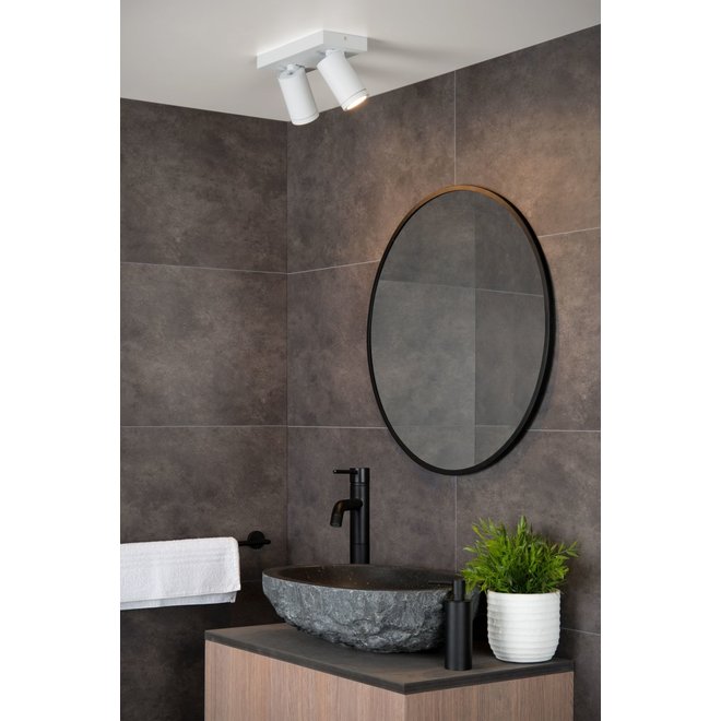 Lucide Taylor - Plafondspot Badkamer LED Dim to warm GU10 2x5W 2200K/3000K IP44 Wit