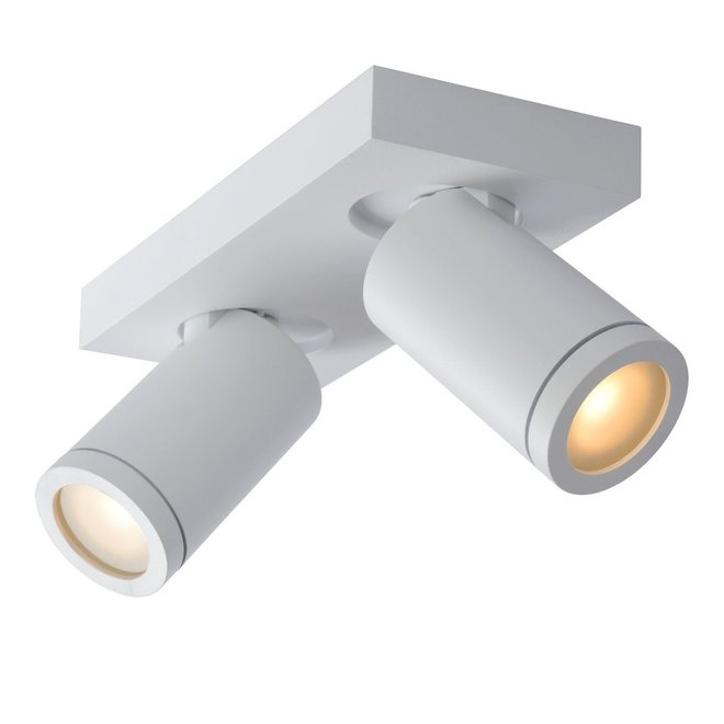 Lucide Taylor - Plafondspot Badkamer LED Dim to warm GU10 2x5W 2200K/3000K IP44 Wit