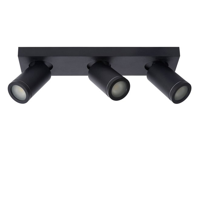 Lucide Taylor - Plafondspot Badkamer LED Dim to warm GU10 3x5W 2200K/3000K IP44 Zwart