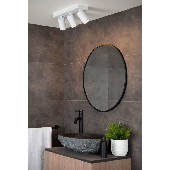 Lucide Taylor - Plafondspot Badkamer LED Dim to warm GU10 3x5W 2200K/3000K IP44 Wit