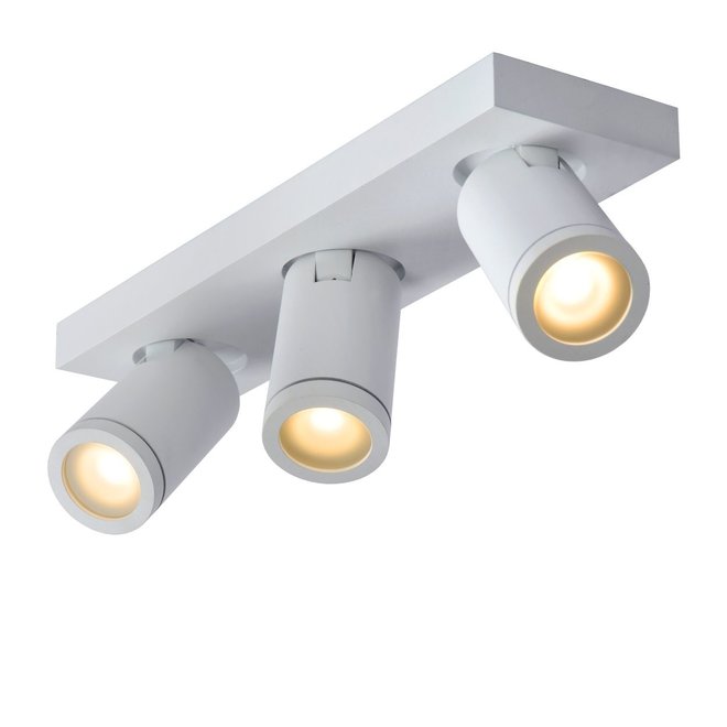 Lucide Taylor - Plafondspot Badkamer LED Dim to warm GU10 3x5W 2200K/3000K IP44 Wit