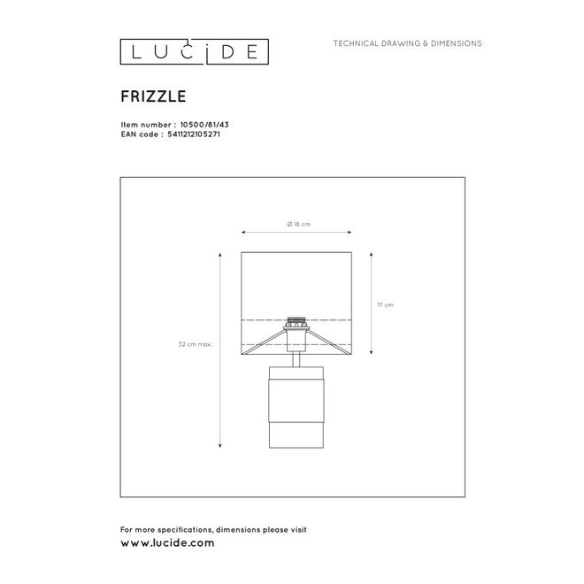 Lucide Extravaganza Frizzle - Tafellamp Ø 18 cm 1xE14 Bruin