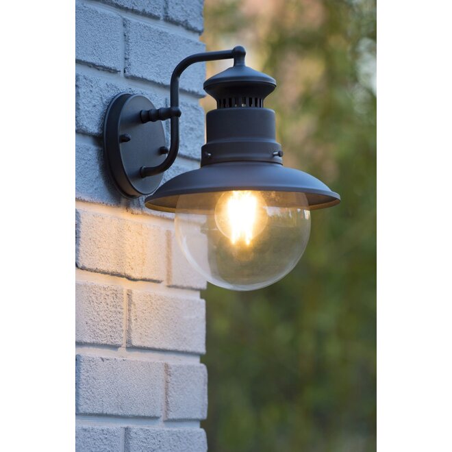 Lucide Figo - Wandlamp Buiten Ø 21,3 cm 1xE27 IP44 Zwart