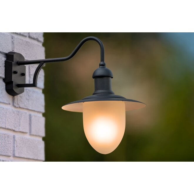 Lucide Aruba - Wandlamp Buiten Ø 25 cm 1xE27 IP44 Zwart