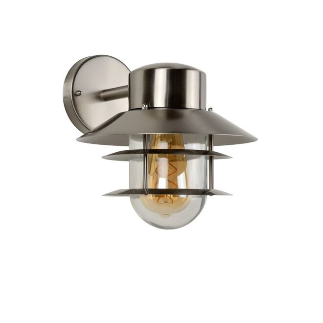 Lucide Zico - Wandlamp Buiten Ø 21,8 cm 1xE27 IP44 Mat chroom