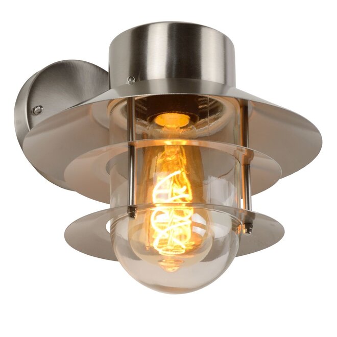 Lucide Zico - Wandlamp Buiten Ø 21,8 cm 1xE27 IP44 Mat chroom