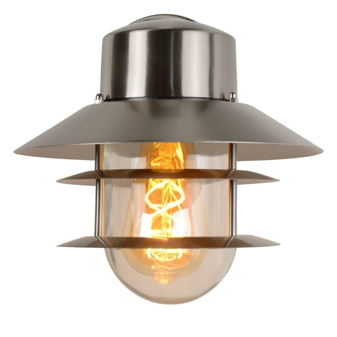 Lucide Zico - Wandlamp Buiten Ø 21,8 cm 1xE27 IP44 Mat chroom