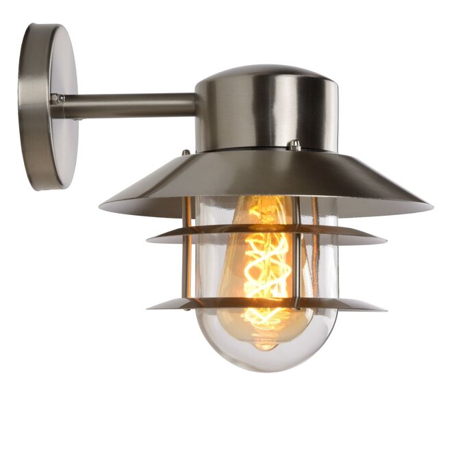 Lucide Zico - Wandlamp Buiten Ø 21,8 cm 1xE27 IP44 Mat chroom