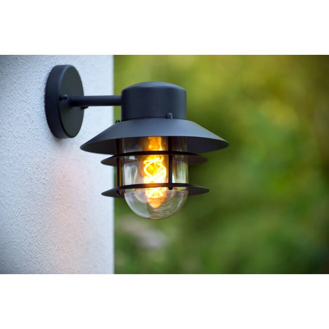 Lucide Zico - Wandlamp Buiten Ø 21,8 cm 1xE27 IP44 Zwart