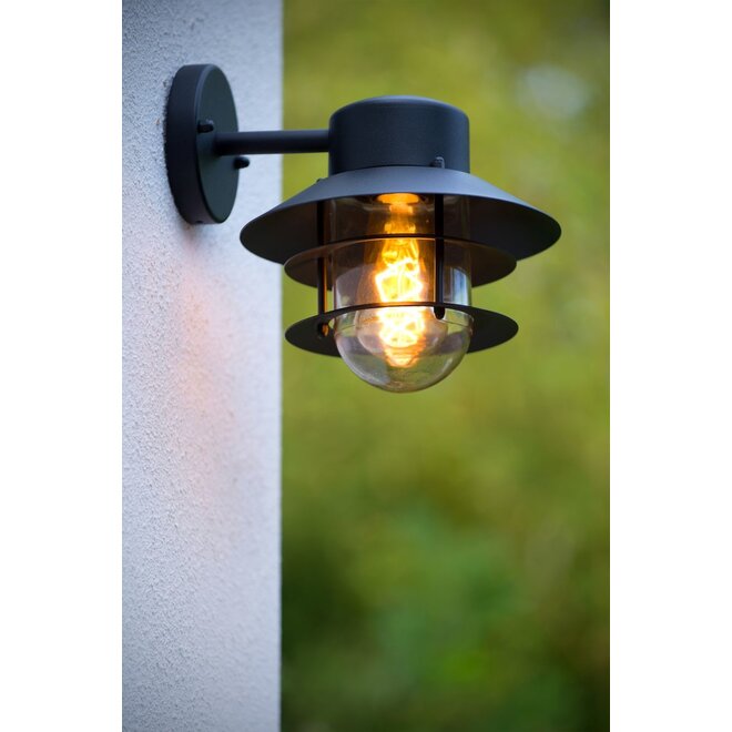 Lucide Zico - Wandlamp Buiten Ø 21,8 cm 1xE27 IP44 Zwart