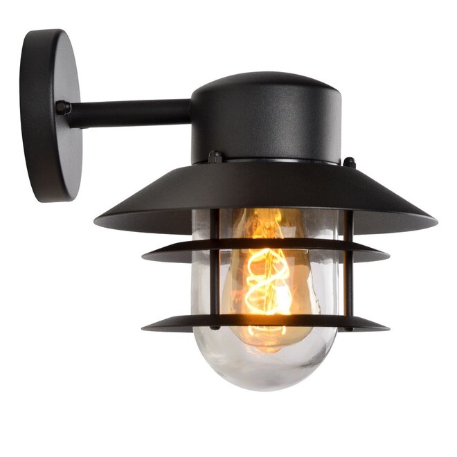 Lucide Zico - Wandlamp Buiten Ø 21,8 cm 1xE27 IP44 Zwart