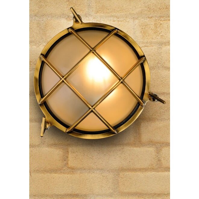 Lucide Dudley - Wandlamp Buiten Ø 25 cm 1xE27 IP65 Mat Goud / Messing