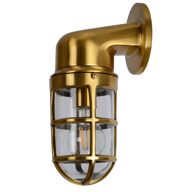 Lucide Dudley - Wandlamp Buiten 1xE27 IP44 Mat Goud / Messing