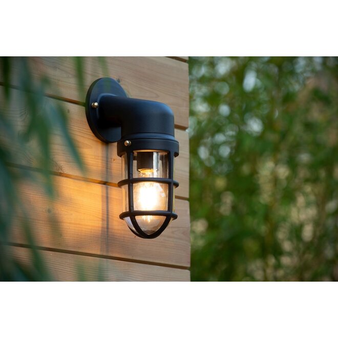 Lucide Dudley - Wandlamp Buiten 1xE27 IP44 Zwart