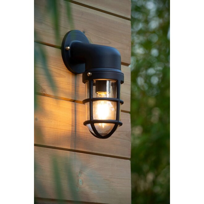 Lucide Dudley - Wandlamp Buiten 1xE27 IP44 Zwart