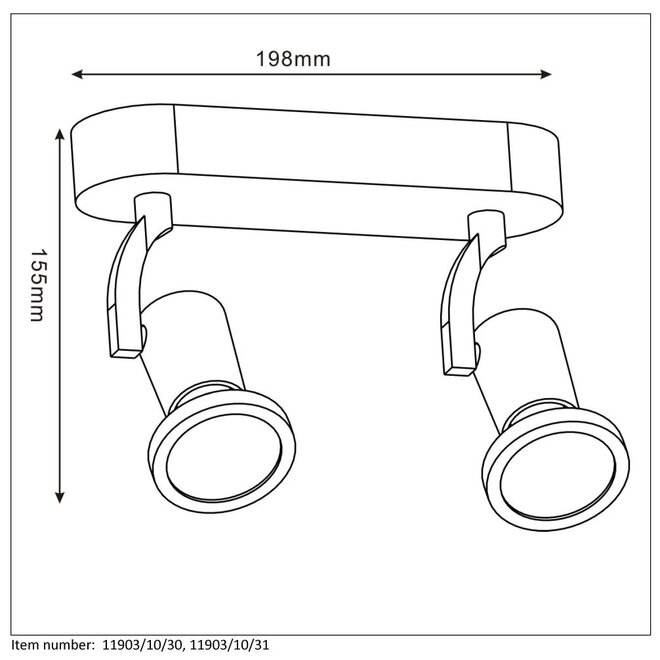 Lucide Jaster-led - Plafondspot LED GU10 2x5W 2700K Zwart