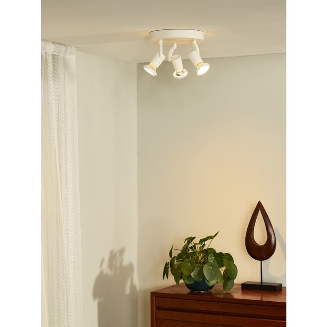 Lucide Jaster-led - Plafondspot Ø 20 cm LED GU10 3x5W 2700K Wit