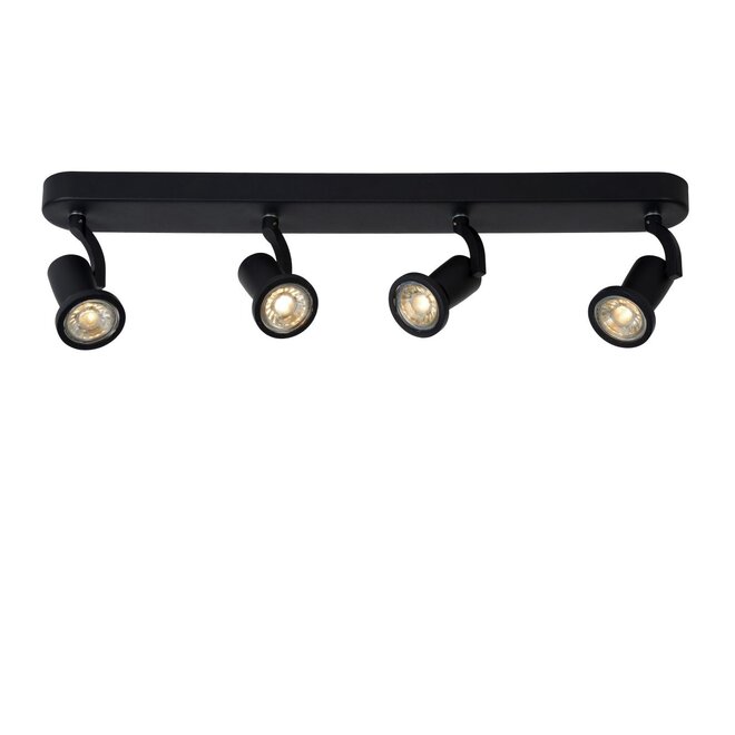Lucide Jaster-led - Plafondspot LED GU10 4x5W 2700K Zwart