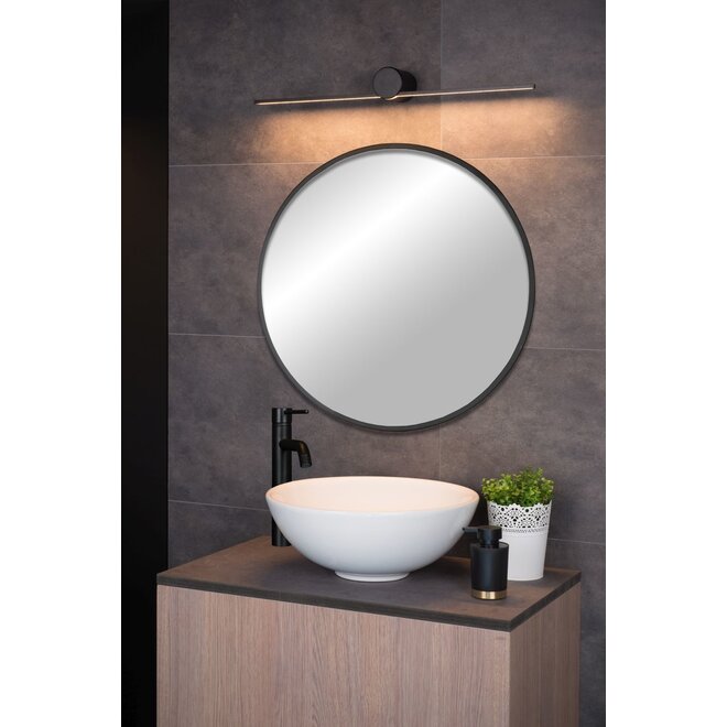 Lucide Mizar - Wandlamp Badkamer LED Dimb. 1x6W 2700K IP44 Zwart