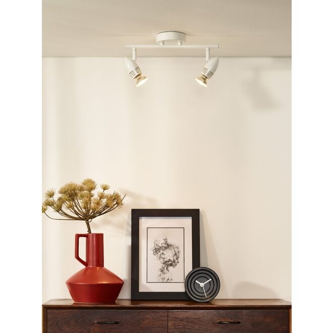 Lucide Caro-led - Plafondspot LED GU10 2x5W 2700K Wit