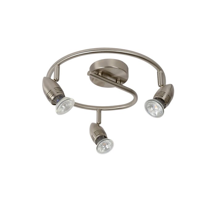 Lucide Caro-led - Plafondspot Ø 31 cm LED GU10 3x5W 2700K Mat chroom