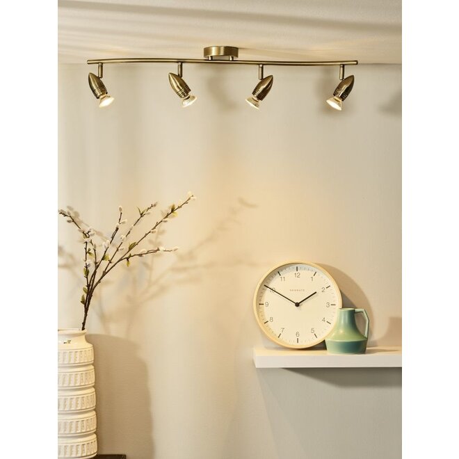 Lucide Caro-led - Plafondspot LED GU10 4x5W 2700K Brons
