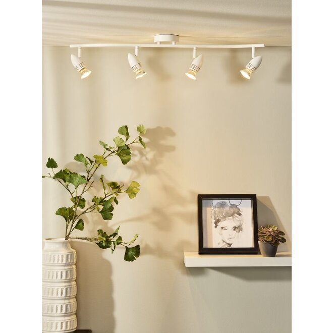 Lucide Caro-led - Plafondspot LED GU10 4x5W 2700K Wit