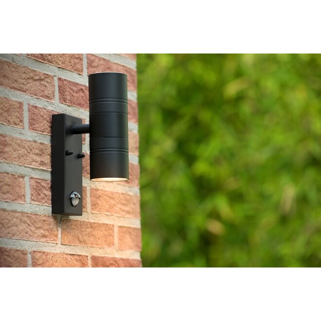 Lucide Arne-led - Wandspot Buiten Ø 6,3 cm LED GU10 2x5W 2700K IP44 Zwart