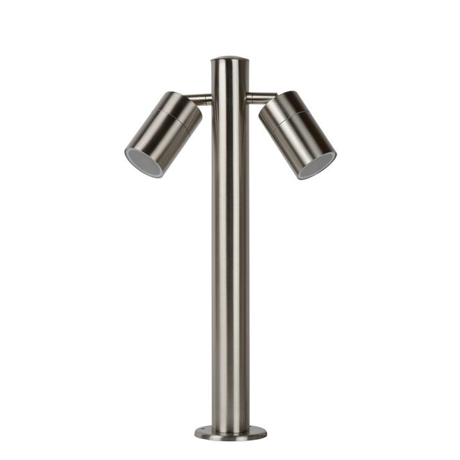 Lucide Arne-led - Sokkellamp Buiten Ø 6,3 cm LED GU10 2x5W 2700K IP44 Mat chroom